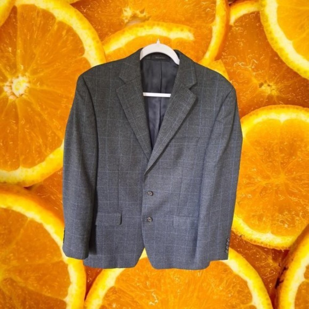 RALPH Lauren Dark Gray Plaid Suit Jacket Size 40R